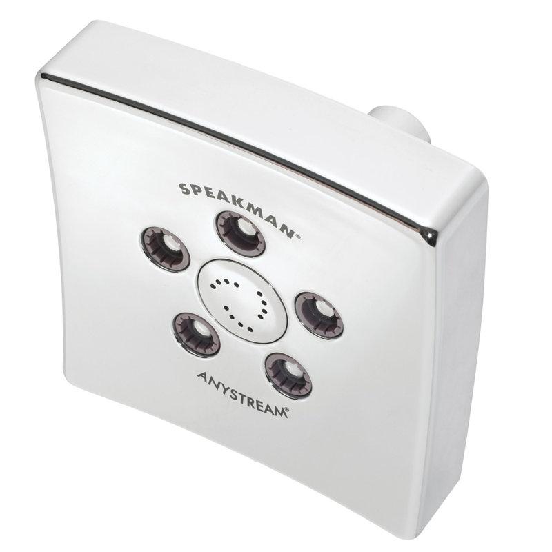 Tête de douche réglable Kubos Flood, Nickel brossé