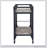 Rustic Oak and Charcoal 2-shelf Serving Cart with Stemware Rack, Wine Storage, and Caster Wheels for Easy Mobility.