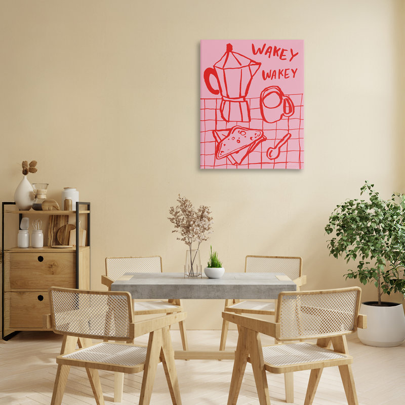 Toile Wakey Breakfast Doodles, conception par Jenaya Jackson, H 20 po x l 16 po
