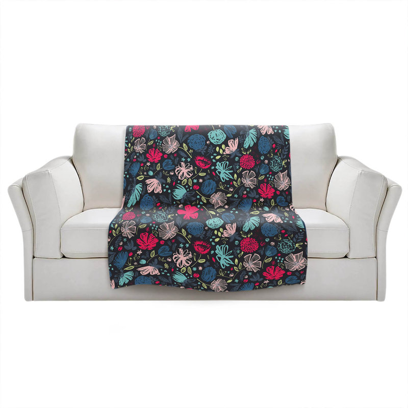  Couverture fleurs, 51 po x 60 po