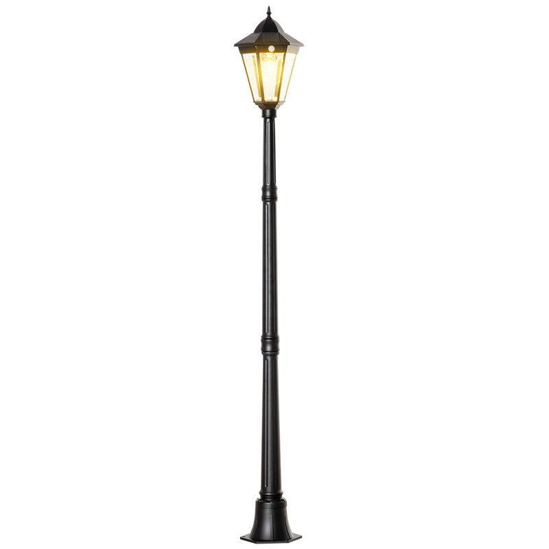 Lampadaire intégré à énergie solaire à 1 lumière DEL H 76,5 po Addonis (double)