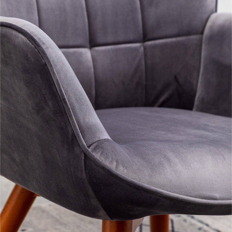 Fauteuil d'appoint en velours gris polyvalent, Gris