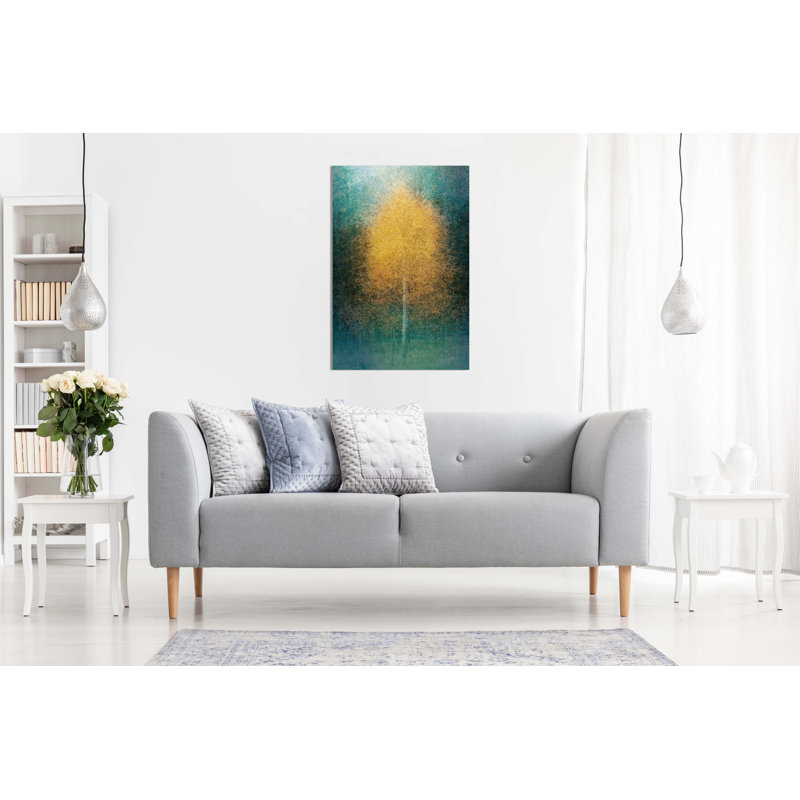 Painterly Yellow Tree In Autum - Wrapped Canvas Painting, 91cm H x 61cm W x 1.8cm D