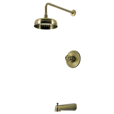 Robinet de baignoire et de douche à poignée simple à pression équilibrée Kingston Brass Wendell