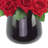 Velvet Roses in Glass Vase