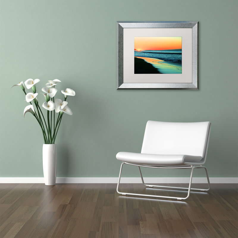 Sunrise Over Water Framed Canvas Wall Art
