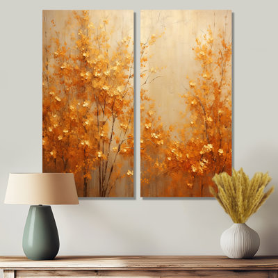 Golden Autumn Forest Harmony I - Brown Wall Art