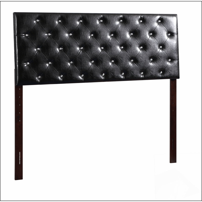 Structure de lit moderne avec tête de lit pour la chambre à coucher, Grand lit, Noir, noir, noir, noir