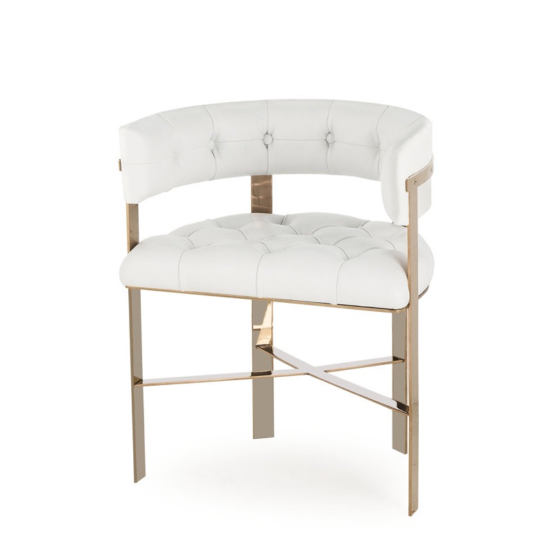 Oakland Leather Arm Chair, White