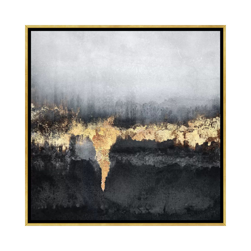 « Uneasy-Square » par Elisabeth Fredriksson-reproduction d’art, H 37 po x l 37 po x P 1,5 po, Toile encadrée d'or