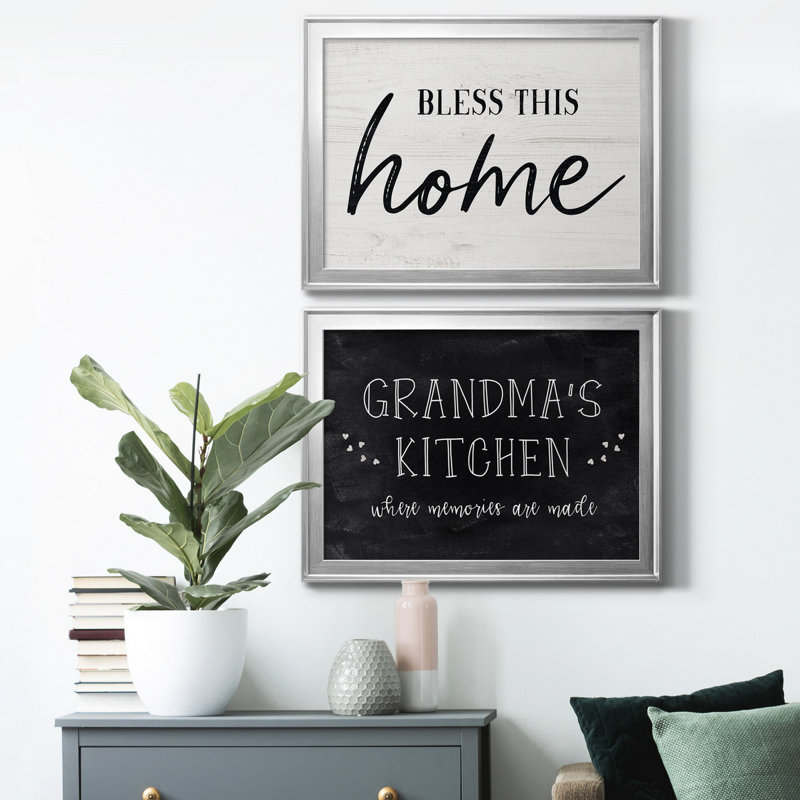 Bless This Home - ensemble de 2 reproductions de cadres photo, Feuille argentée, H 30,5 po x l 45 po x P 1 po
