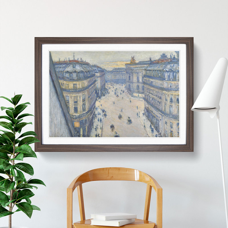 La Rue Halevy by Gustave Caillebotte - Framed Print, 36cm H x 48cm W x 2cm D, Walnut Framed