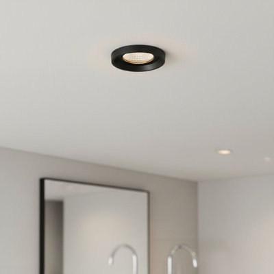 UltraBeam 6 Watt Black LED Recessed Bathroom Ceiling Spotlight - IP65 Waterproof