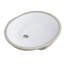Lavabo de salle de bain ovale blanc encastré avec trop-plein