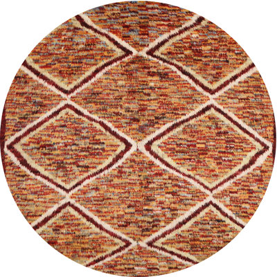 Tapis de zone rouge/brun contemporain