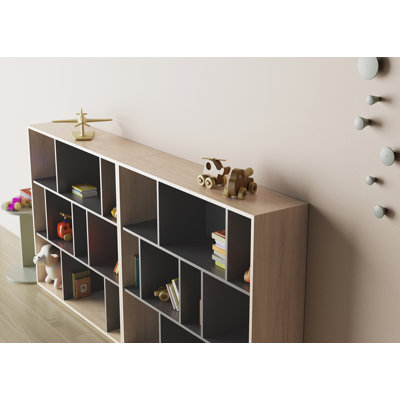 Geonna 117cm H x 111.5cm W Geometric Bookcase