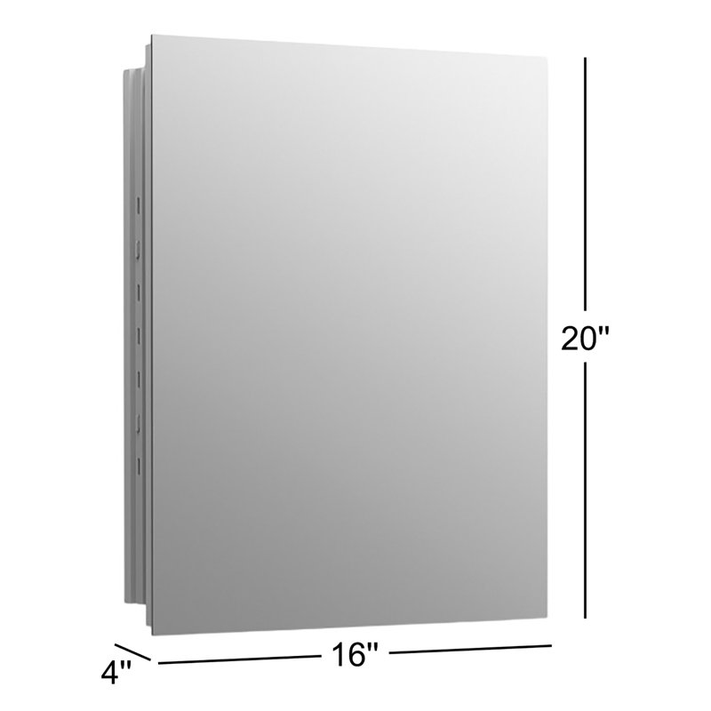 Embark Premium  Rectangular Medicine Cabinet, 20" H x 16" W x 4" D
