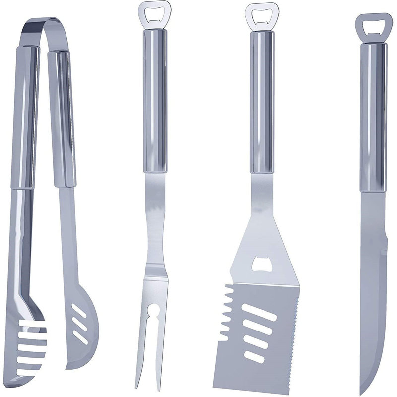 Ensemble d'outils de barbecue en acier inoxydable 4 pièces de haute qualité