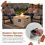 Table de foyer d'extérieur au propane MGO - flamme réglable de 40 000 BTU, conception résistante aux intempéries avec roches de lave et housse - légère pour le patio, la piscine ou la cour arrière-1342418862