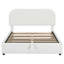 Lit plateforme blanc en molleton avec solution de rangement hydraulique pratique et luxueux-1840006868