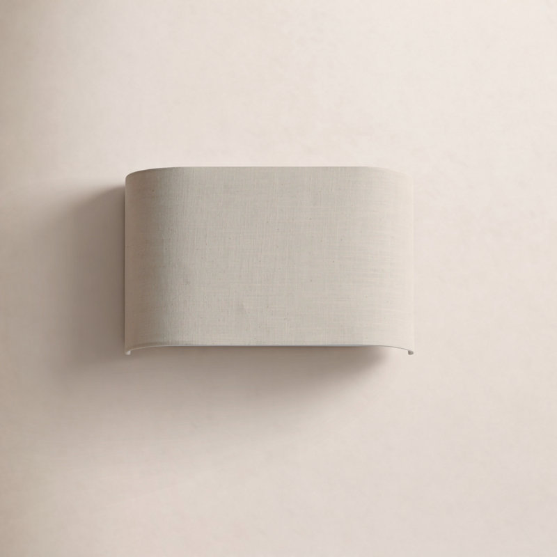 Tosha Steel LED Flush Mounted Sconce, Oatmeal Linen