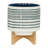 Haberman Stoneware and Ceramic Planters with Bamboo Stands, Decorative Plant Holders, Set of 2-1023782272-1024901025-980794184