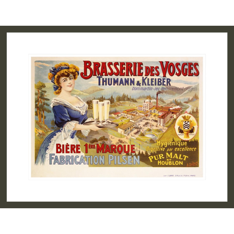 «Brasserie des Vosges» par A. Quendray, reproduction sur toile, H 16,97 po x l 21,75 po