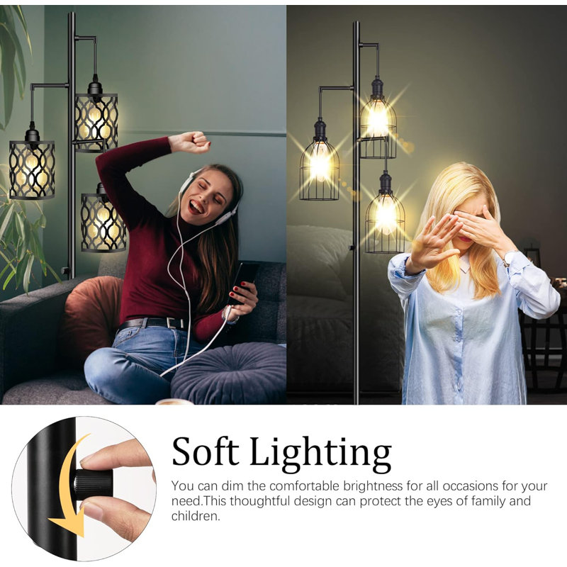 68'' Black Tree Floor Lamp