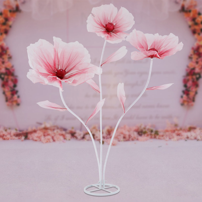 Fleurs de mariage artificielles à trois têtes, Rouge