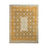 Scandinavian Hand Knotted Wool Geometric Area Rug