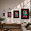 Llama In Starburst Modern - Print-1984081634-1984081637