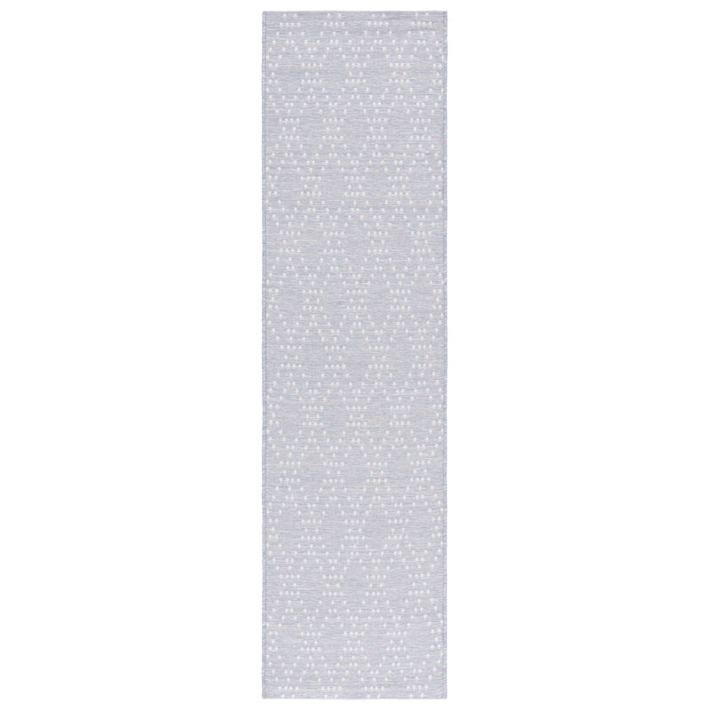 Sunset 850 Polypropylene/Polyester Geometric Indoor/Outdoor Rug in Blue/Lavender, Runner 2'2" x 8'