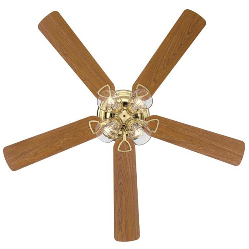 Westinghouse 52 in. Polished Brass Brown LED Indoor Ceiling Fan, Polished Brass