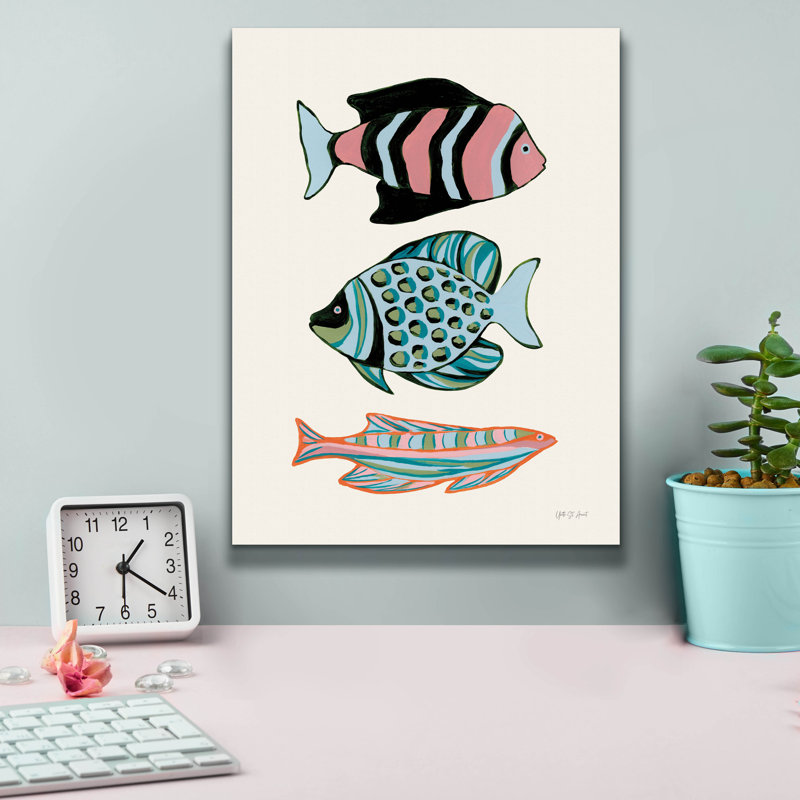 "Epic Graffiti" Tropical Fish 2 "par Yvette St. Amant, art mural sur toile, H 16 po x l 12 po x P 0,75 po
