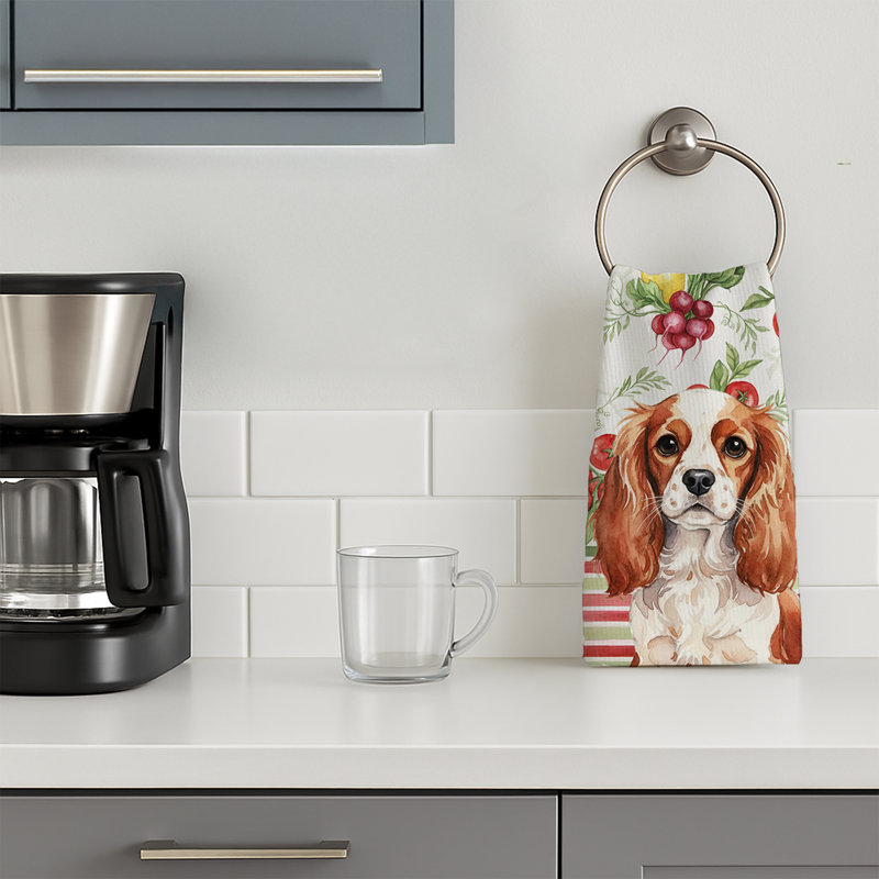 Blenheim English Toy Spaniel Vegetables Kitchen Towel, Blenheim English Toy Spaniel