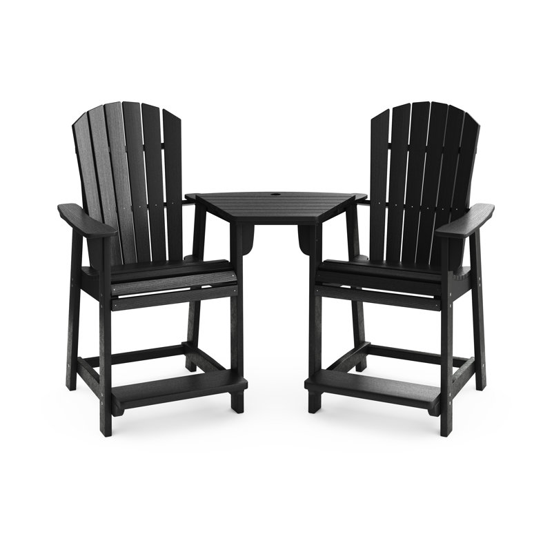 Eberle 2 - Person Patio Dining Set with, Black