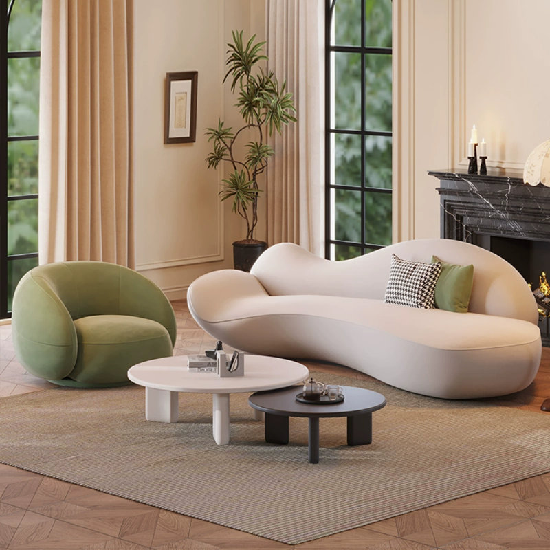 Modern Simple Light Luxury Creative Sofa, Off-White