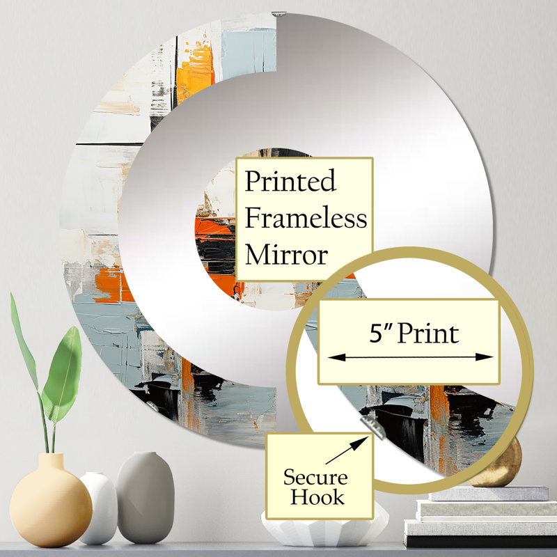 Ulster - Miroir mural demi-cercle, 23,6 po x 23,6 po
