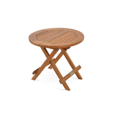 Paramount Round Solid Wood Foldable Outdoor Side Table , 20 " W 20 " D