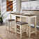 Madalina Dual-Tone Farmhouse Counter Height Dining Set - Table, Storage Unit And 2 Stools. Creamy Off White Finish