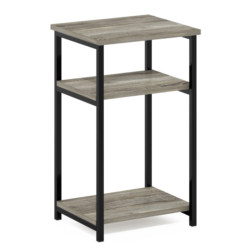 Table d'appoint en hauteur avec tablettes, Plateau espresso / base noire, H 22,8 po x l 13,4 po x P 11,7 po