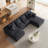 Boneless L Shaped Sectional with 6 Pillows-785336792