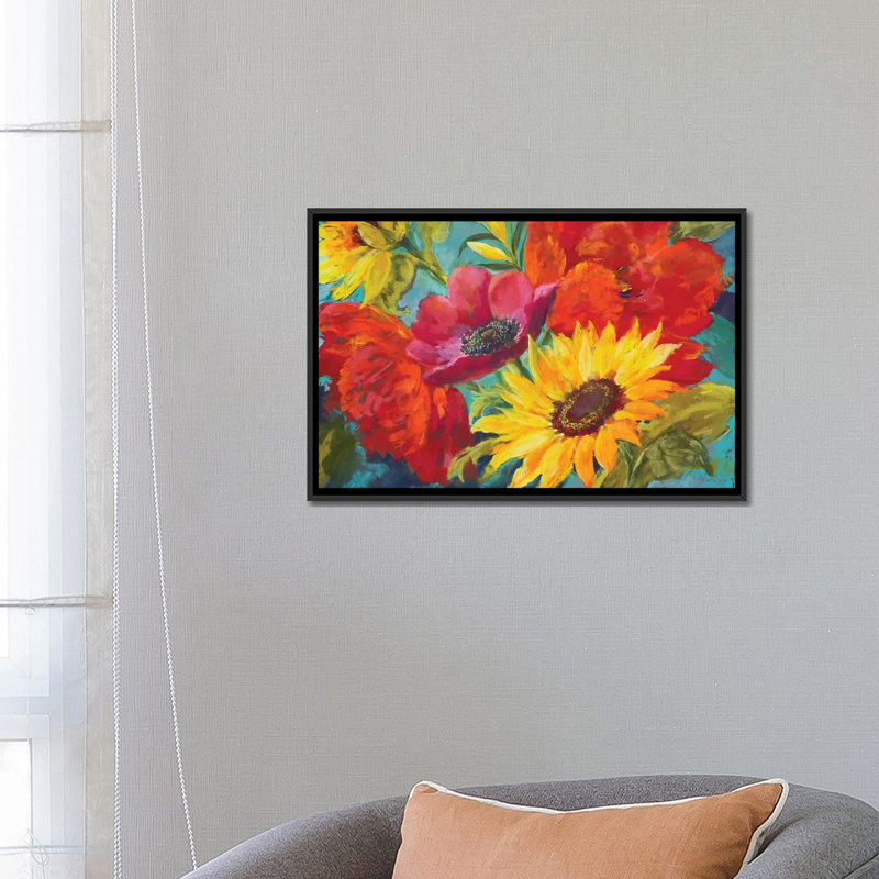 «Happy Days», reproduction sur toile, H 18 po x l 26 po x P 1,5 po, Toile avec cadre noir, Pas de tapis