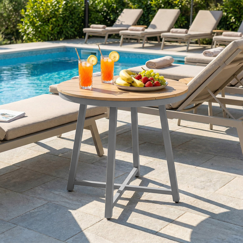 Table basse industrielle ronde avec plateau en plastique PS
