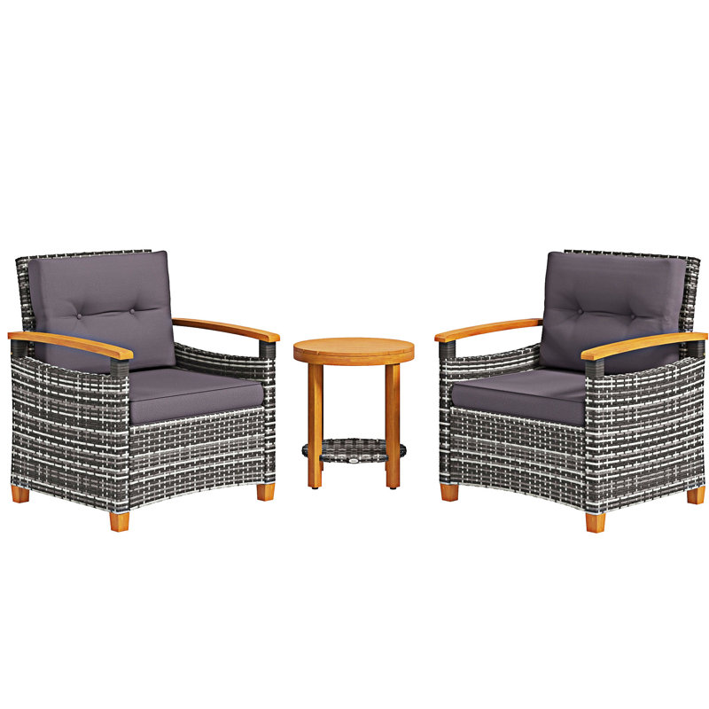 3 Pieces Outdoor Patio Bistro Set