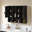 Armoire murale avec tablettes réglables, portes à fermeture en douceur pour la salle de bain-1691141652