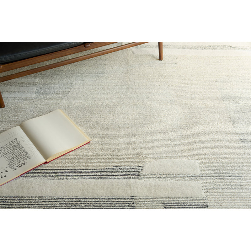 Janesko Hand Tufted New Zealand Wool Gray/Ivory Area Rug, 6'X9'