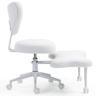 Meditation Chair, An Ergonomic Cross-Legged Seating Chair With Lumbar Support And A Height-Adjustable Seat Cushion, Ideal For People Engaged In High-Intensity Office Work. Beige