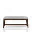 Mid - Century Backless Upholstered Dining Bench With Seat, Cherry Finish, Beige Solid Wood + , 42 In Depth, 15.5 Lb Weight For Dining, Seat Fabric, Weight, 16 Width