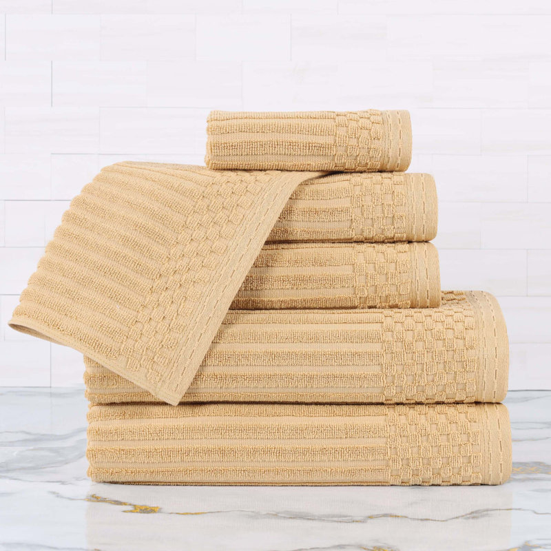 Collection de serviettes 6 pièces Soho Spa, Ensemble de serviettes 6 pièces, Doré